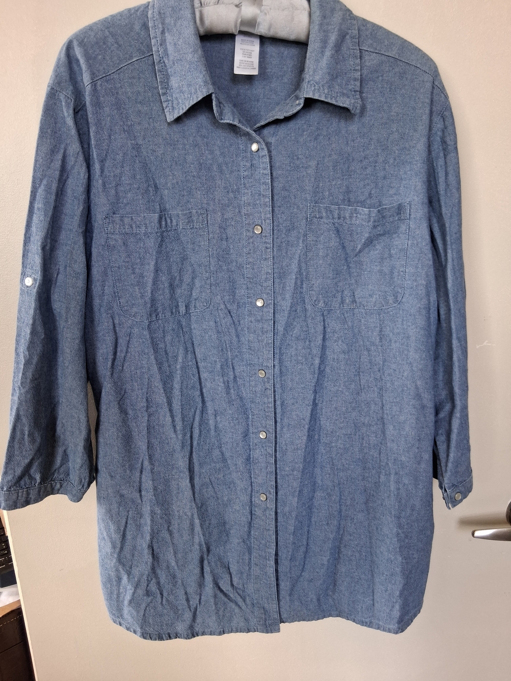 Summer Sale Classic Chambray Button-Up Shirt - Blue